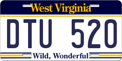 WV license plate DTU520