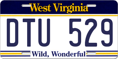 WV license plate DTU529