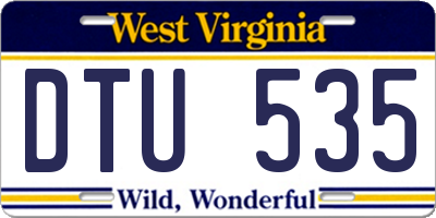 WV license plate DTU535