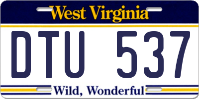 WV license plate DTU537
