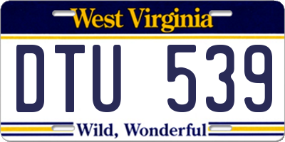 WV license plate DTU539