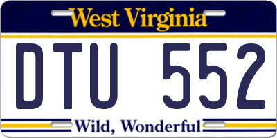 WV license plate DTU552