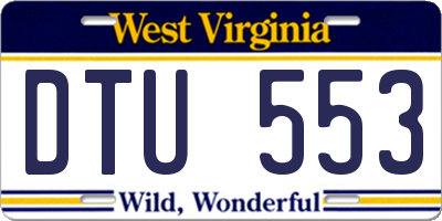 WV license plate DTU553