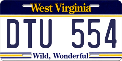 WV license plate DTU554