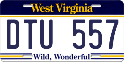 WV license plate DTU557