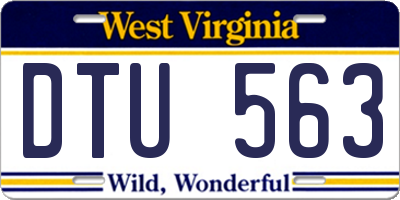 WV license plate DTU563
