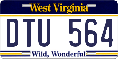 WV license plate DTU564