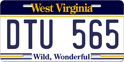 WV license plate DTU565