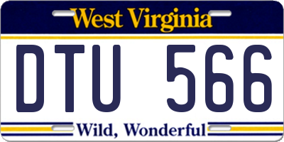 WV license plate DTU566