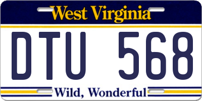 WV license plate DTU568