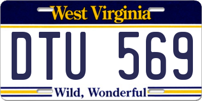 WV license plate DTU569