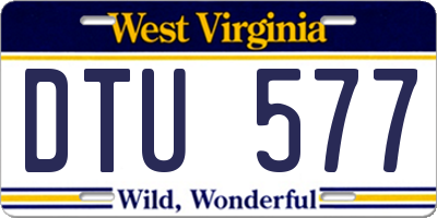 WV license plate DTU577