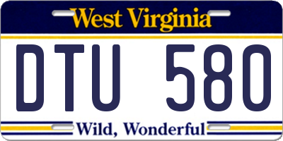 WV license plate DTU580