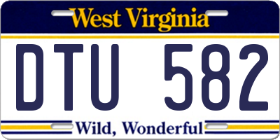 WV license plate DTU582