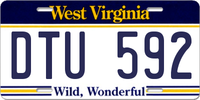 WV license plate DTU592