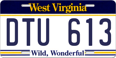 WV license plate DTU613