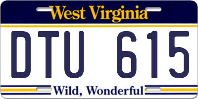 WV license plate DTU615