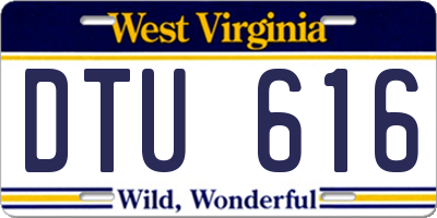 WV license plate DTU616