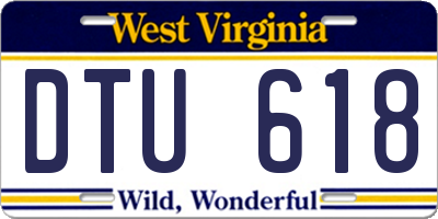WV license plate DTU618