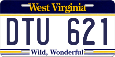 WV license plate DTU621