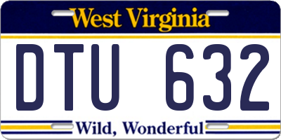 WV license plate DTU632