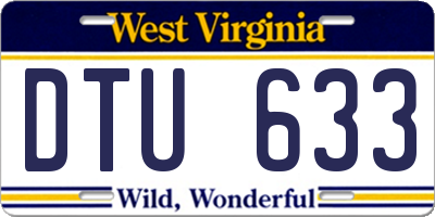 WV license plate DTU633