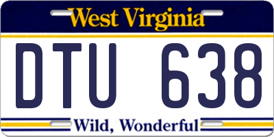 WV license plate DTU638