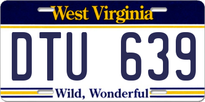 WV license plate DTU639