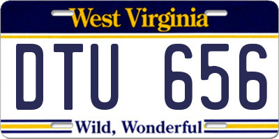 WV license plate DTU656