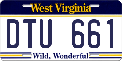 WV license plate DTU661