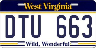 WV license plate DTU663