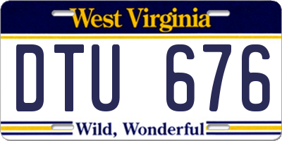 WV license plate DTU676