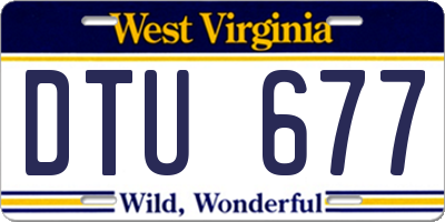 WV license plate DTU677