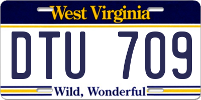 WV license plate DTU709