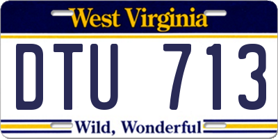 WV license plate DTU713