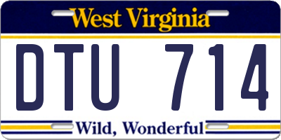 WV license plate DTU714