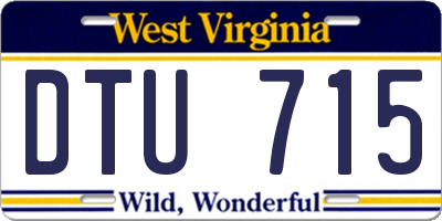 WV license plate DTU715