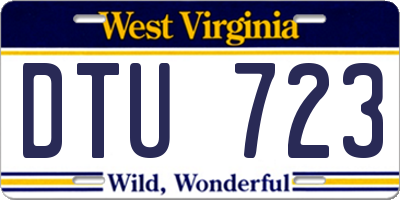 WV license plate DTU723