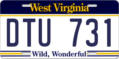WV license plate DTU731