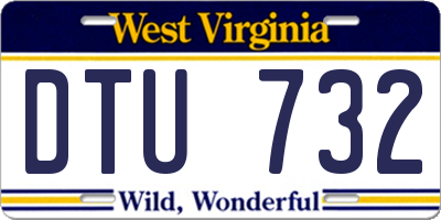 WV license plate DTU732