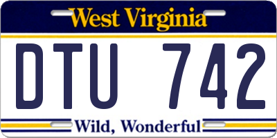 WV license plate DTU742