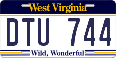 WV license plate DTU744