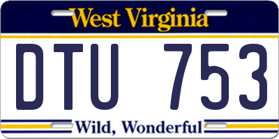 WV license plate DTU753