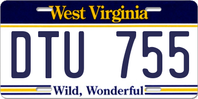 WV license plate DTU755