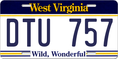 WV license plate DTU757