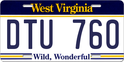 WV license plate DTU760