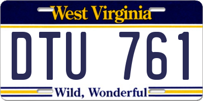 WV license plate DTU761