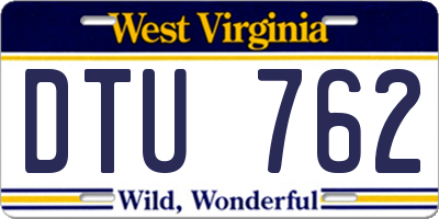 WV license plate DTU762