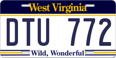 WV license plate DTU772