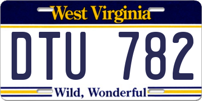 WV license plate DTU782